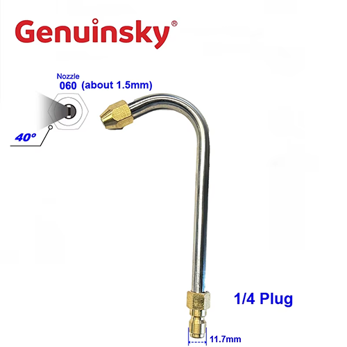Nozzle semburan aci bengkok 135 darjah