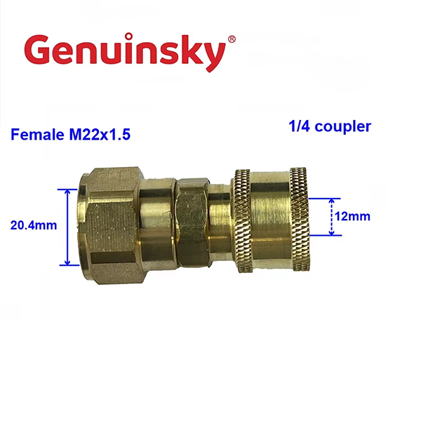 Genuinsky's 1/4 inci coupler memastikan sambungan stabil untuk operasi pembersihan